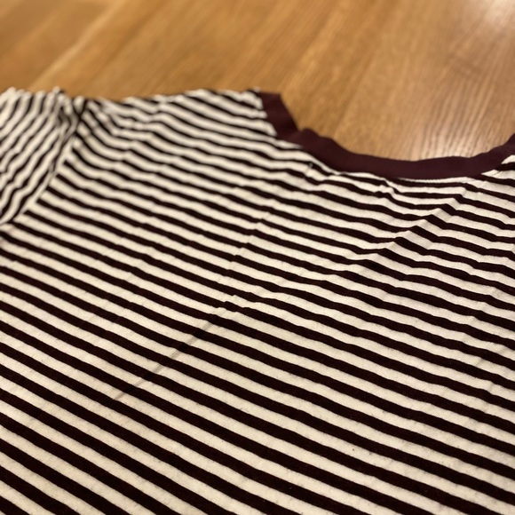 Striped Maroon and White Crop Top - Picture 5 of 5
